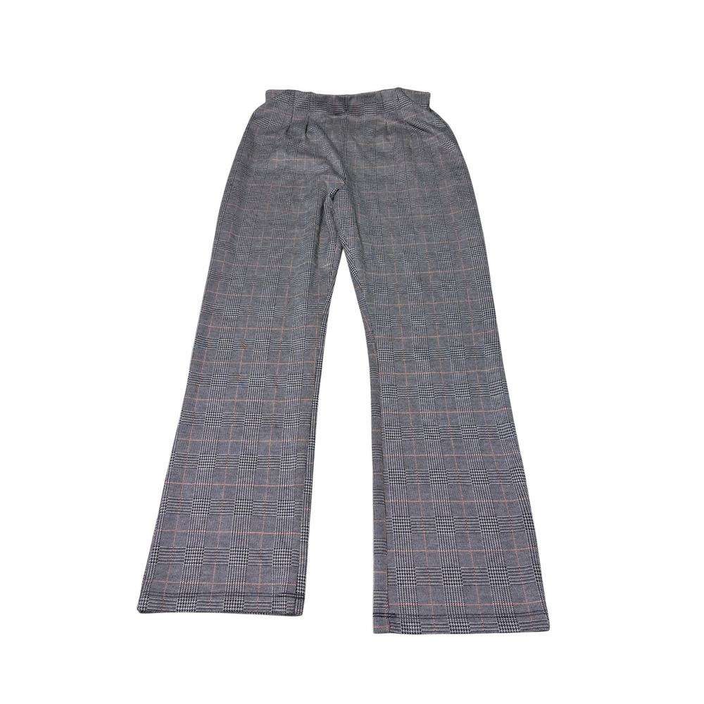 Free People Grey Plaid ‎ High Rise Knit Trousers Pants Womens 6 W25 L27